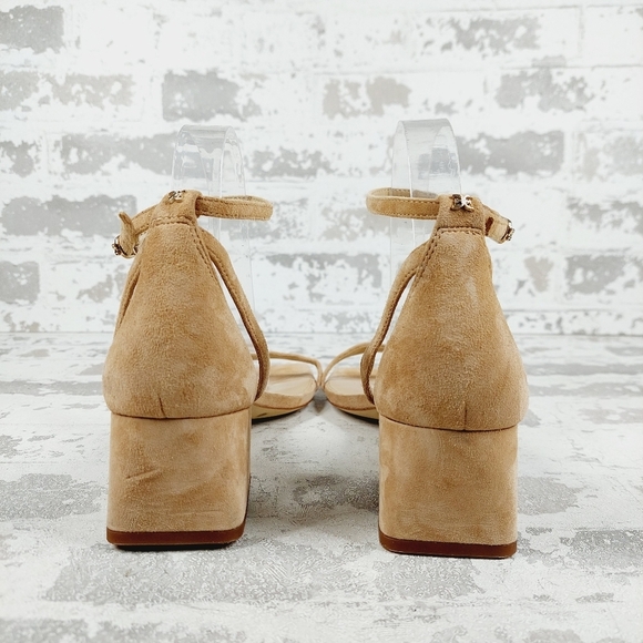 NEW Sam Edelman Tan Ankle Strap Buckle Low Block Heel Sandals W17 - Picture 6 of 14